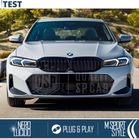 REJILLA Delanteras para BMW Serie 3 G20 G21 (desde 2022), Doble Pasillo | Negro Brillante Tuning M