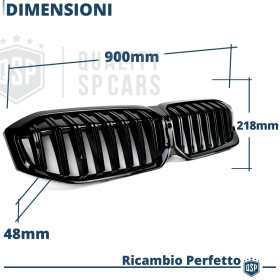 REJILLA Delanteras para BMW Serie 3 G20 G21 (desde 2022), Doble Pasillo | Negro Brillante Tuning M