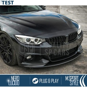 REJILLAS Delanteras para BMW Serie 4 (F32, F33, F36) Doble Pasillo | Negro Brillante Tuning M