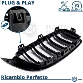 REJILLAS Delanteras para BMW Serie 4 (F32, F33, F36) Doble Pasillo | Negro Brillante Tuning M