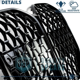 REJILLA Delanteras para BMW Serie 4 (G22, G23) Estilo Diamante 3D | Negro Brillante Tuning M