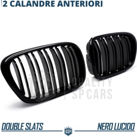 GRIGLIE Doppio Rene per BMW Serie 5 E39, Mascherine Anteriori Nero Lucido | Calandre Tuning M5