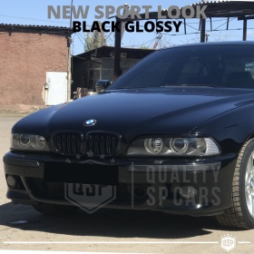 GRIGLIE Doppio Rene per BMW Serie 5 E39, Mascherine Anteriori Nero Lucido | Calandre Tuning M5