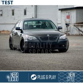 REJILLAS Delanteras para BMW Serie 5 (E60 E61), Estilo Diamante 3D | Negro Brillante Tuning M