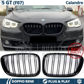 REJILLAS Delanteras para BMW Serie 5 GT F07, Doble Pasillo | Negro Brillante Tuning M