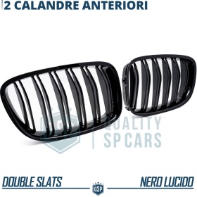 REJILLAS Delanteras para BMW Serie 5 GT F07, Doble Pasillo | Negro Brillante Tuning M