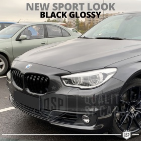 REJILLAS Delanteras para BMW Serie 5 GT F07, Doble Pasillo | Negro Brillante Tuning M