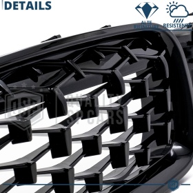 REJILLAS Delanteras para BMW Serie 5 (F10 F11), Estilo Diamante 3D | Negro Brillante Tuning M