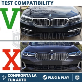 REJILLAS Delanteras para BMW Serie 5 G30 G31 (17-20), Estilo Diamante 3D | Negro Brillante Tuning M