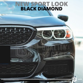 REJILLAS Delanteras para BMW Serie 5 G30 G31 (17-20), Estilo Diamante 3D | Negro Brillante Tuning M
