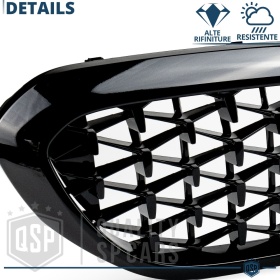 REJILLAS Delanteras para BMW Serie 5 G30 G31 (17-20), Estilo Diamante 3D | Negro Brillante Tuning M