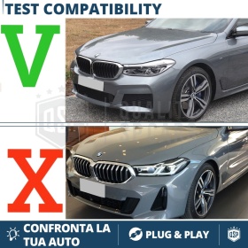 REJILLAS Delanteras para BMW Serie 6 GT (G32) 17-20, Doble Pasillo | Negro Brillante Tuning M