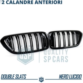 REJILLAS Delanteras para BMW Serie 6 GT (G32) 17-20, Doble Pasillo | Negro Brillante Tuning M