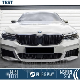 REJILLAS Delanteras para BMW Serie 6 GT (G32) 17-20, Doble Pasillo | Negro Brillante Tuning M