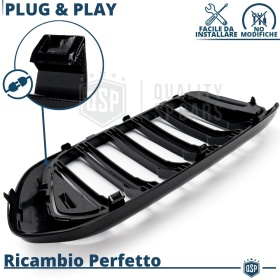 REJILLAS Delanteras para BMW Serie 6 GT (G32) 17-20, Doble Pasillo | Negro Brillante Tuning M