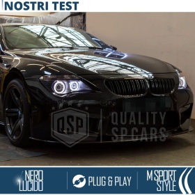 REJILLAS Delanteras para BMW Serie 6 (E63 E64), Doble Pasillo | Negro Brillante Tuning M