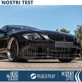 REJILLAS Delanteras para BMW Serie 6 (E63 E64), Doble Pasillo | Negro Brillante Tuning M