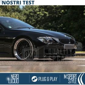 REJILLAS Delanteras para BMW Serie 6 (E63 E64), Doble Pasillo | Negro Brillante Tuning M