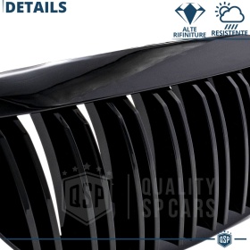 REJILLAS Delanteras para BMW Serie 6 (E63 E64), Doble Pasillo | Negro Brillante Tuning M