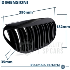 REJILLAS Delanteras para BMW Serie 6 (E63 E64), Doble Pasillo | Negro Brillante Tuning M