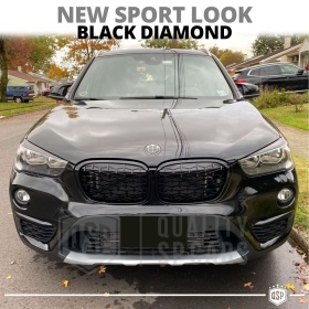REJILLAS Delanteras para BMW X1 F48 (15-19), Estilo Diamante 3D | Negro Brillante Tuning M