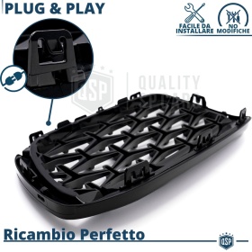 REJILLAS Delanteras para BMW X1 F48 (15-19), Estilo Diamante 3D | Negro Brillante Tuning M