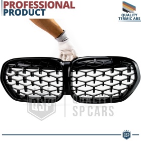 REJILLA Delanteras para BMW X1 F48 (19-22), Estilo Diamante 3D | Negro Brillante Tuning M