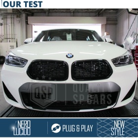 REJILLAS Delanteras para BMW X2 (F39), Estilo Diamante 3D | Negro Brillante Tuning M