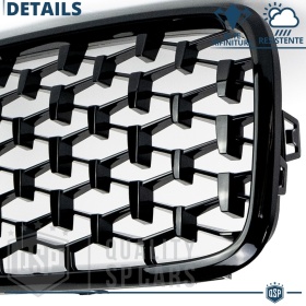 REJILLAS Delanteras para BMW X2 (F39), Estilo Diamante 3D | Negro Brillante Tuning M