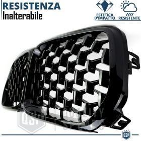 REJILLAS Delanteras para BMW X2 (F39), Estilo Diamante 3D | Negro Brillante Tuning M