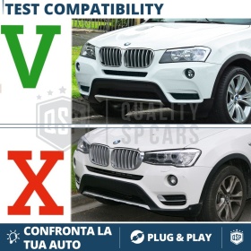 REJILLAS Delanteras para BMW X3 F25 (10-14) Estilo Diamante 3D | Negro Brillante Tuning M