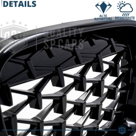REJILLAS Delanteras para BMW X3 F25 (10-14) Estilo Diamante 3D | Negro Brillante Tuning M