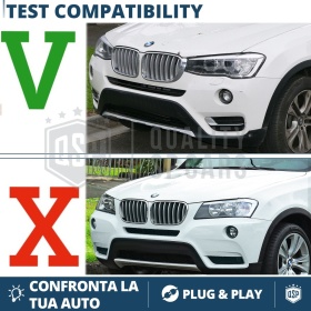 REJILLAS Delanteras para BMW X3 F25 (14-17), Estilo Diamante 3D | Negro Brillante Tuning M