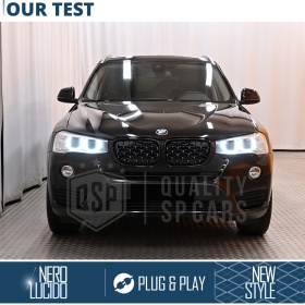 REJILLAS Delanteras para BMW X3 F25 (14-17), Estilo Diamante 3D | Negro Brillante Tuning M