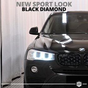 REJILLAS Delanteras para BMW X3 F25 (14-17), Estilo Diamante 3D | Negro Brillante Tuning M
