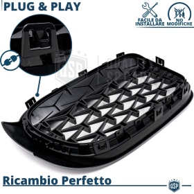 REJILLAS Delanteras para BMW X3 F25 (14-17), Estilo Diamante 3D | Negro Brillante Tuning M