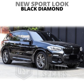 GRIGLIE Anteriori per BMW X3 G01 (17-21), Mascherine Nero Lucido Diamond | Calandre Tuning M3
