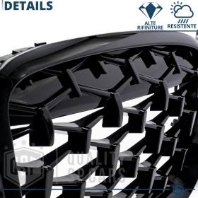 GRIGLIE Anteriori per BMW X3 G01 (17-21), Mascherine Nero Lucido Diamond | Calandre Tuning M3