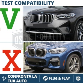 REJILLA Delanteras para BMW X3 G01 (desde 2021), Estilo Diamante 3D | Negro Brillante Tuning M