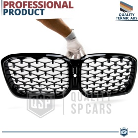 REJILLA Delanteras para BMW X3 G01 (desde 2021), Estilo Diamante 3D | Negro Brillante Tuning M