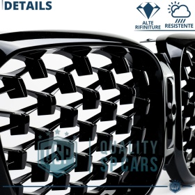 REJILLA Delanteras para BMW X3 G01 (desde 2021), Estilo Diamante 3D | Negro Brillante Tuning M