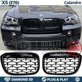 Front GRILLE for BMW X5 (E70), Diamond 3d Design | Glossy Black Grill Tuning M