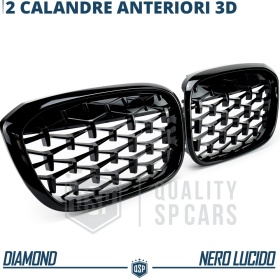 Front GRILLE for BMW X5 (E70), Diamond 3d Design | Glossy Black Grill Tuning M