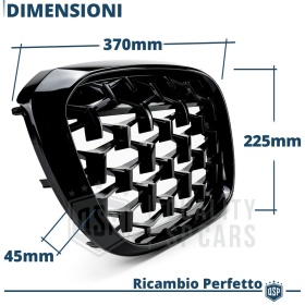 Front GRILLE for BMW X5 (E70), Diamond 3d Design | Glossy Black Grill Tuning M
