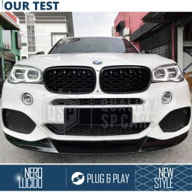 REJILLAS Delanteras para BMW X5 (F15), Estilo Diamante 3D | Negro Brillante Tuning M