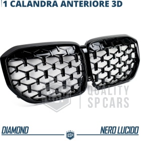 REJILLA Delanteras para BMW X5 G05 (18-22), Estilo Diamante 3D | Negro Brillante Tuning M