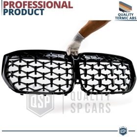 REJILLA Delanteras para BMW X5 G05 (18-22), Estilo Diamante 3D | Negro Brillante Tuning M
