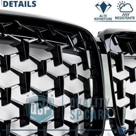 REJILLA Delanteras para BMW X5 G05 (18-22), Estilo Diamante 3D | Negro Brillante Tuning M