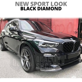 REJILLA Delanteras para BMW X5 G05 (18-22), Estilo Diamante 3D | Negro Brillante Tuning M