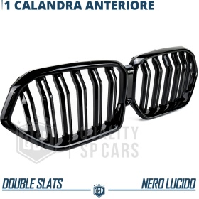 REJILLA Delanteras para BMW X6 G06 (19-22), Doble Pasillo | Negro Brillante Tuning M